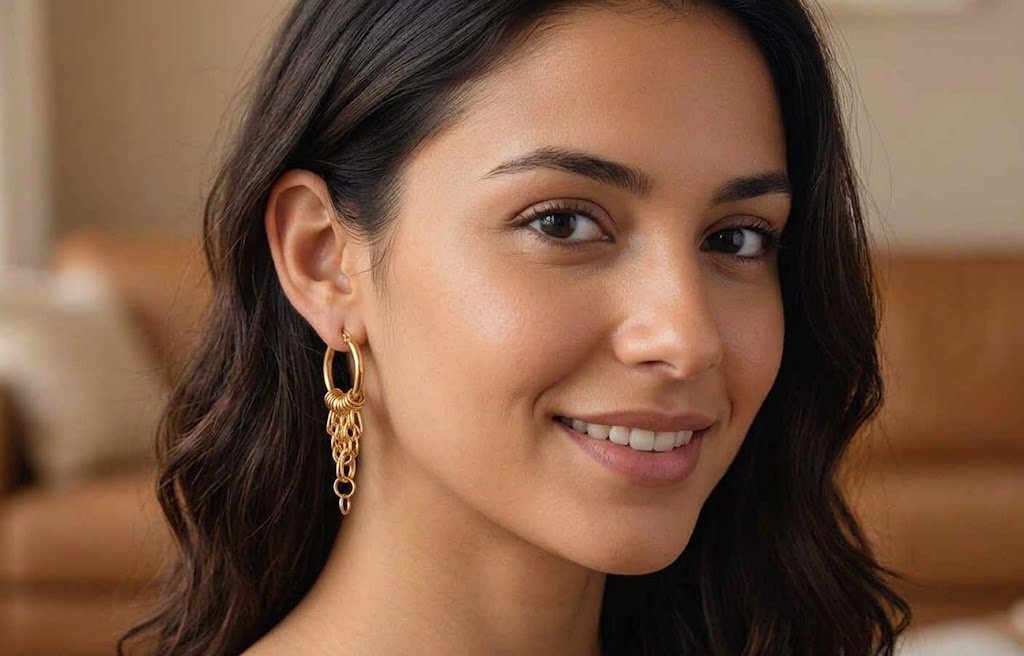 Scottie Hoop Earrings in Gold