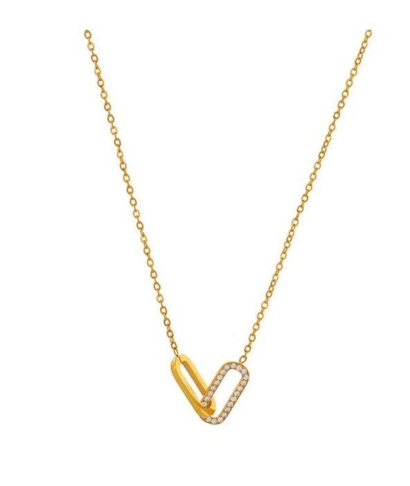 Nala  Crystal Necklace in Gold