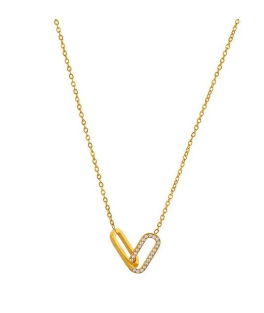 Nala  Crystal Necklace in Gold
