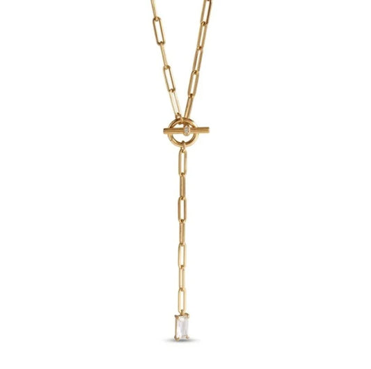 Cordelia Crystal Necklace in Gold