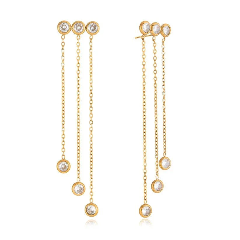 Alexa Crystal Earrings in Gold