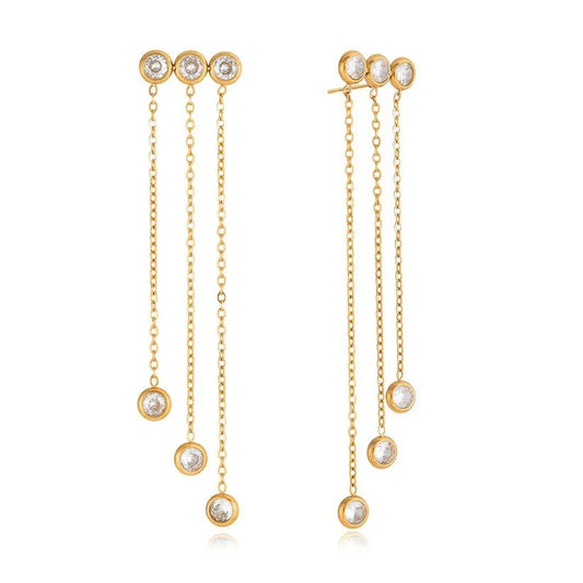 Alexa Crystal Earrings in Gold