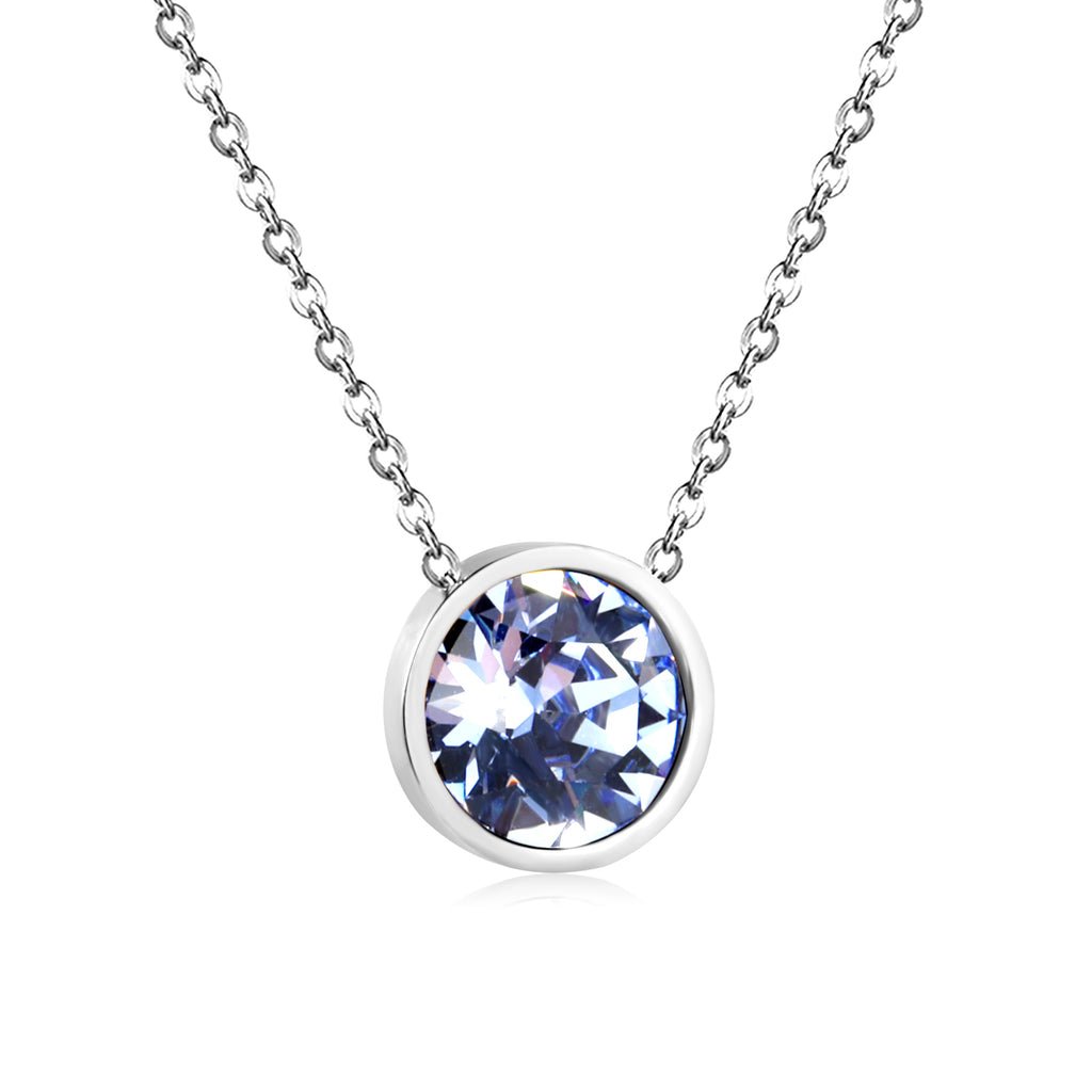 Celeste Crystal Pendant Necklace in Silver