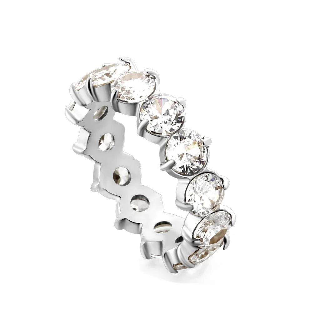 Victoria Crystal Band Ring in Silver