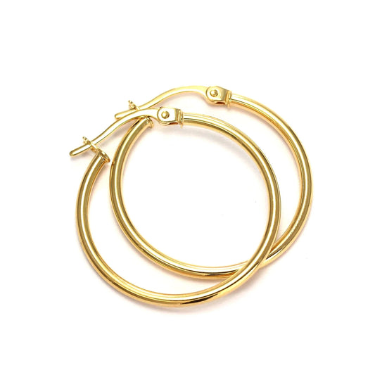 Monica Classic Medium Hoop Earrings in Gold