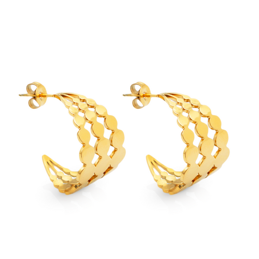Noelle C-Hoop Earrings in Gold