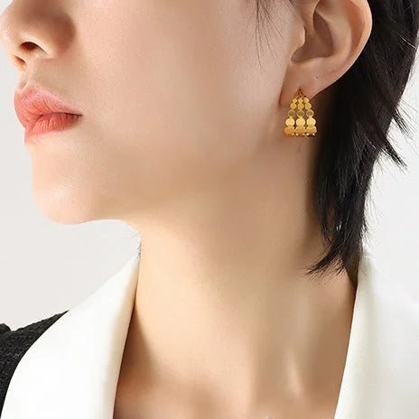 Noelle C-Hoop Earrings in Gold